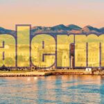 Vista panoramica di una delle mete segrete vicino a Palermo, con colline e cielo blu.